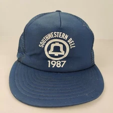 Vintage 1987 Southern Bell Phone Trucker Hat Snapback Cap VTG Broken Snap