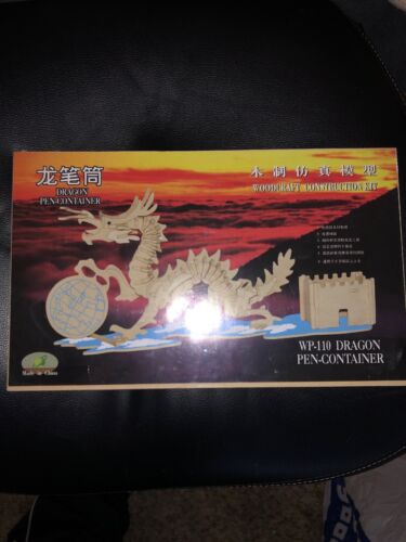 Woodcraft Construction Kit Dragon Pen Container Fantasy Buildable Toy WP-110 - Picture 1 of 2
