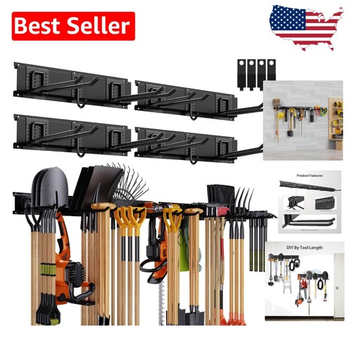 Heavy-Duty 64-Inch Adjustable Garage Storage Rack - Hooks & Straps Included