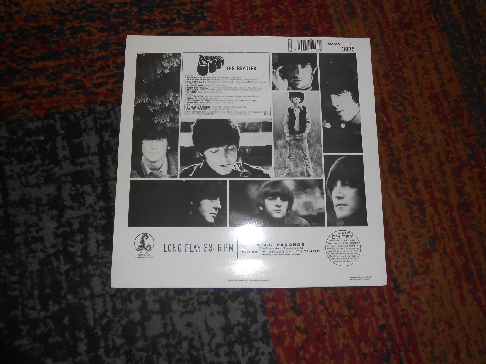Beatles Rubber Soul 1965 Parlophone EMI PCS 3075 YEX 178/9 eBay