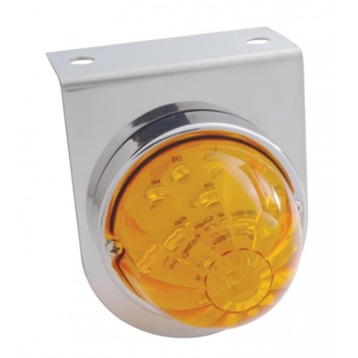 Light Bracket w/ One 17 Amber LED Watermelon Light- Stainless Steel - Amber Lens