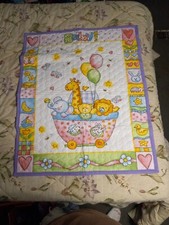Handmade Purple Animal Baby Blanket 42 In. By 34 In.