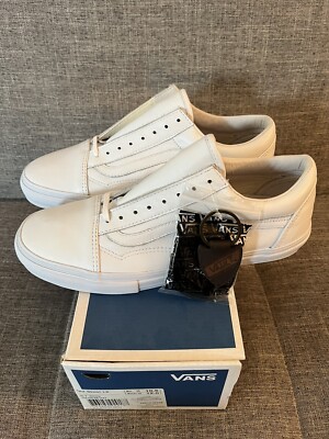 Vans Vault Old Skool White Leather Sneakers size Supreme KITH Knu Sk8  Hi