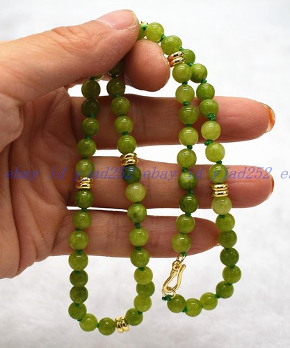 Natural 6mm Green Peridot Round Gemstone Beads Handmade Necklace 16-36" - Picture 6 of 12