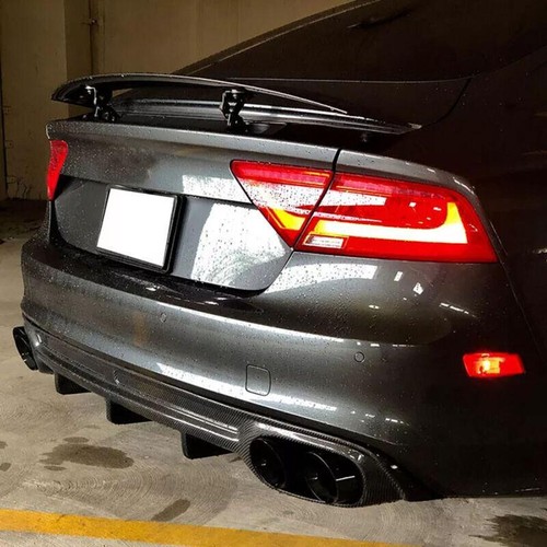 Adatto per Audi A7 S-Line S7 11-14 Fibra di Carbonio Paraurti Posteriore Labbro Diffusore Bodykit - Foto 2 di 7