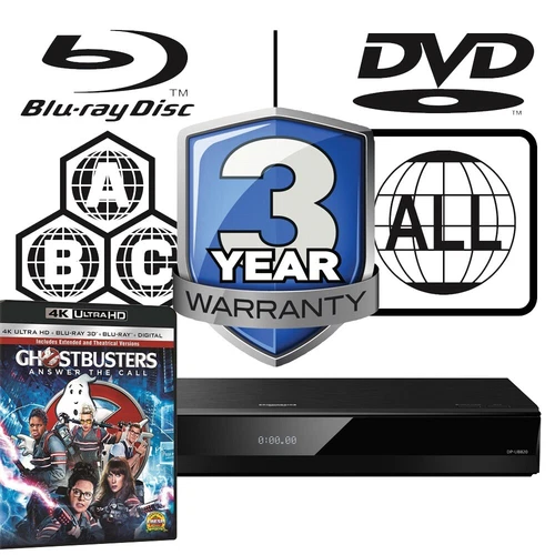 Panasonic Blu-ray Player DP-UB820 All Zone Code Free MultiRegion 4K Ghostbusters