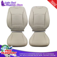 For 2015-2019 Subaru Outback Driver Passenger Bottom Top Leather Seat Cover TAN