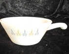Vintage Fire King Soup Bowl Blue and Gold Starburst - Anchor Hocking made in USA