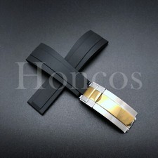 20 21 22MM RUBBER STRAP BAND FITS FOR ROLEX EXPLORER II GMT 216570 WATCH FLAT ED
