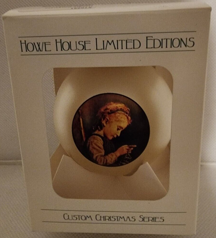 HOWE HOUSE Limited Edition ORNAMENT Custom Christmas Series girl knitting
