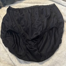VINTAGE SILKY NYLON GRANNY PANTY BRIEF HANES FULL FIGURE sz 9