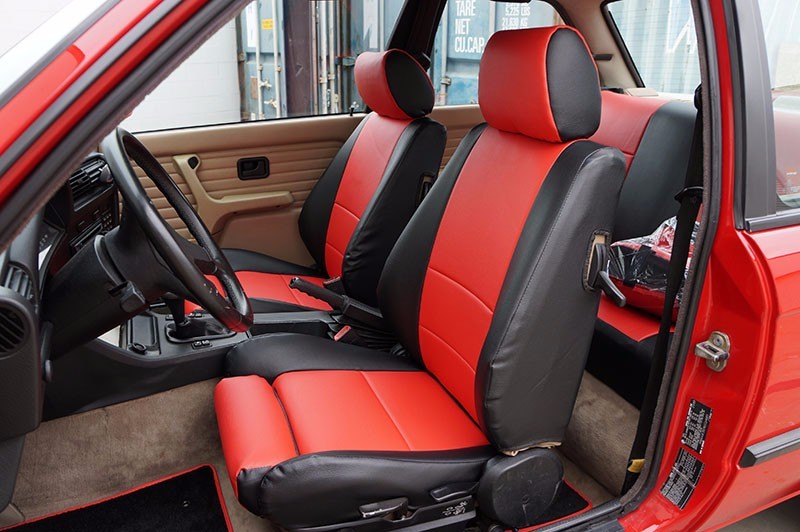 IGGEE S.LEATHER CUSTOM FIT FRONT SEAT COVERS FOR BMW E30 M3 318 1984 ...