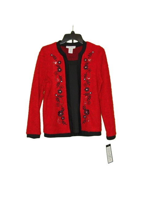 Cathy Daniels Cardigan Top Red Black 