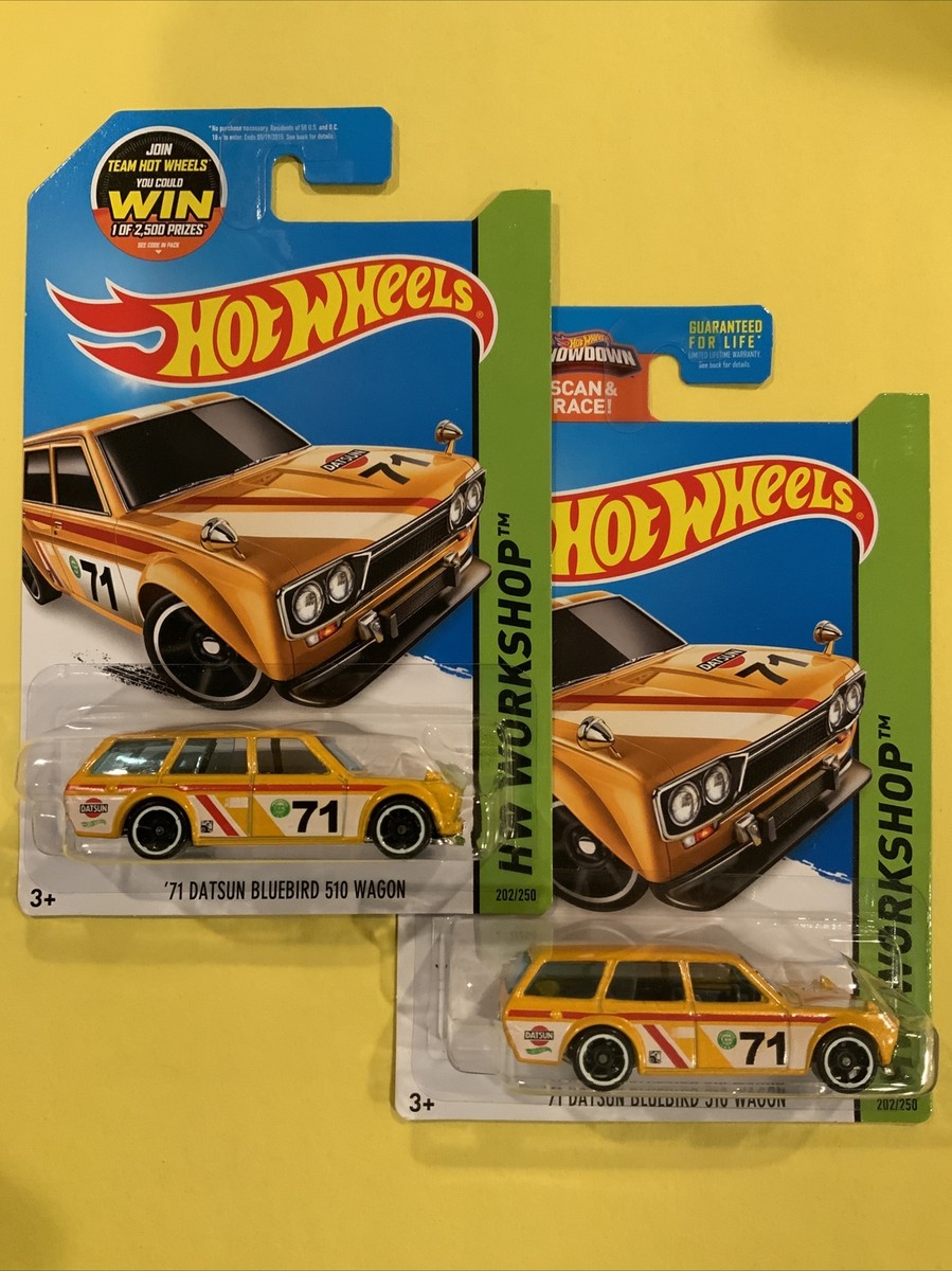 HOT WHEELS 71 DATSUN BLUEBIRD 510 WAGON YELLOW HW WORKSHOP MESH
