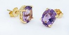 GENUINE 4.36 Cts AMETHYST STUD EARRINGS 14K YELLOW GOLD PLATED (.925) - NWT — photo 4