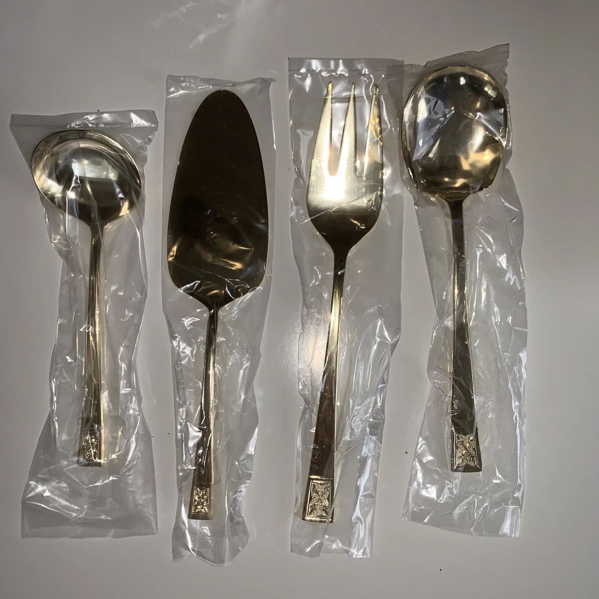 Vintage IBW SAXONY Gold Plated 4 Piece Hostess Set NOIB Stainless Steel |  eBay