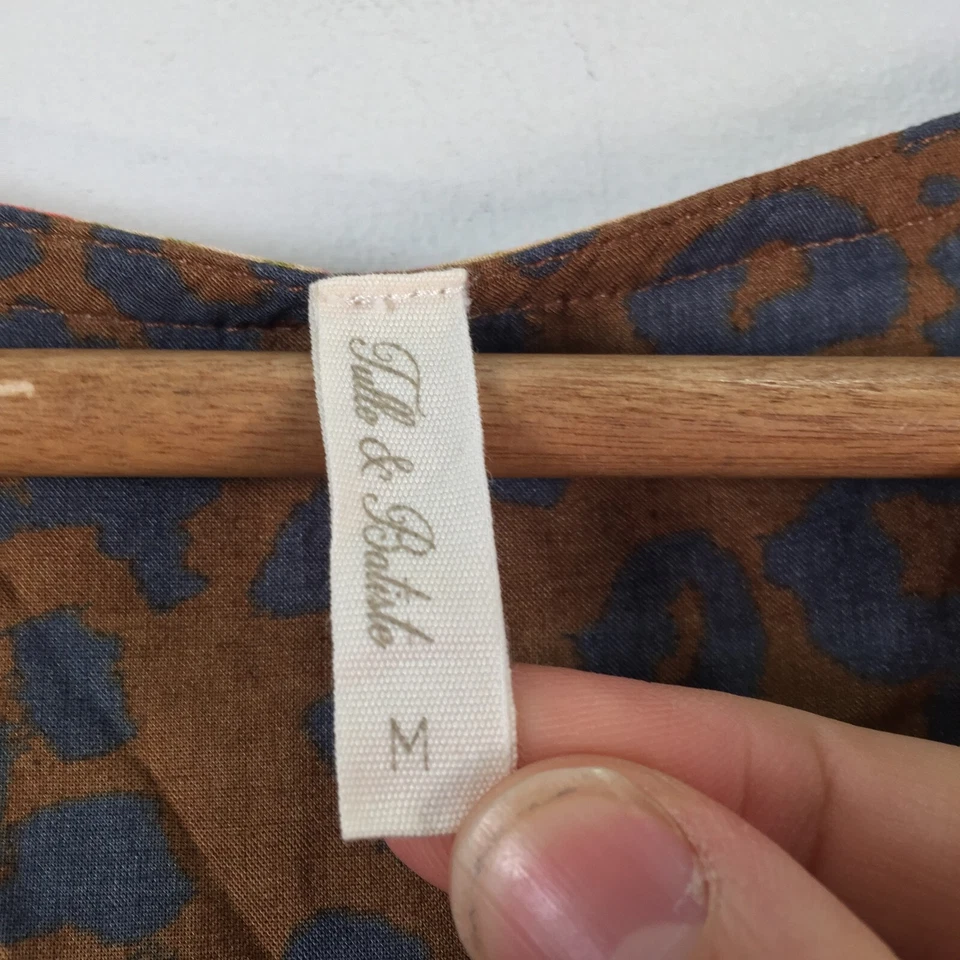 Blusa mujer tul y batista talla M beige floral leopardo boho hippy 113110 Foto 3 de 4