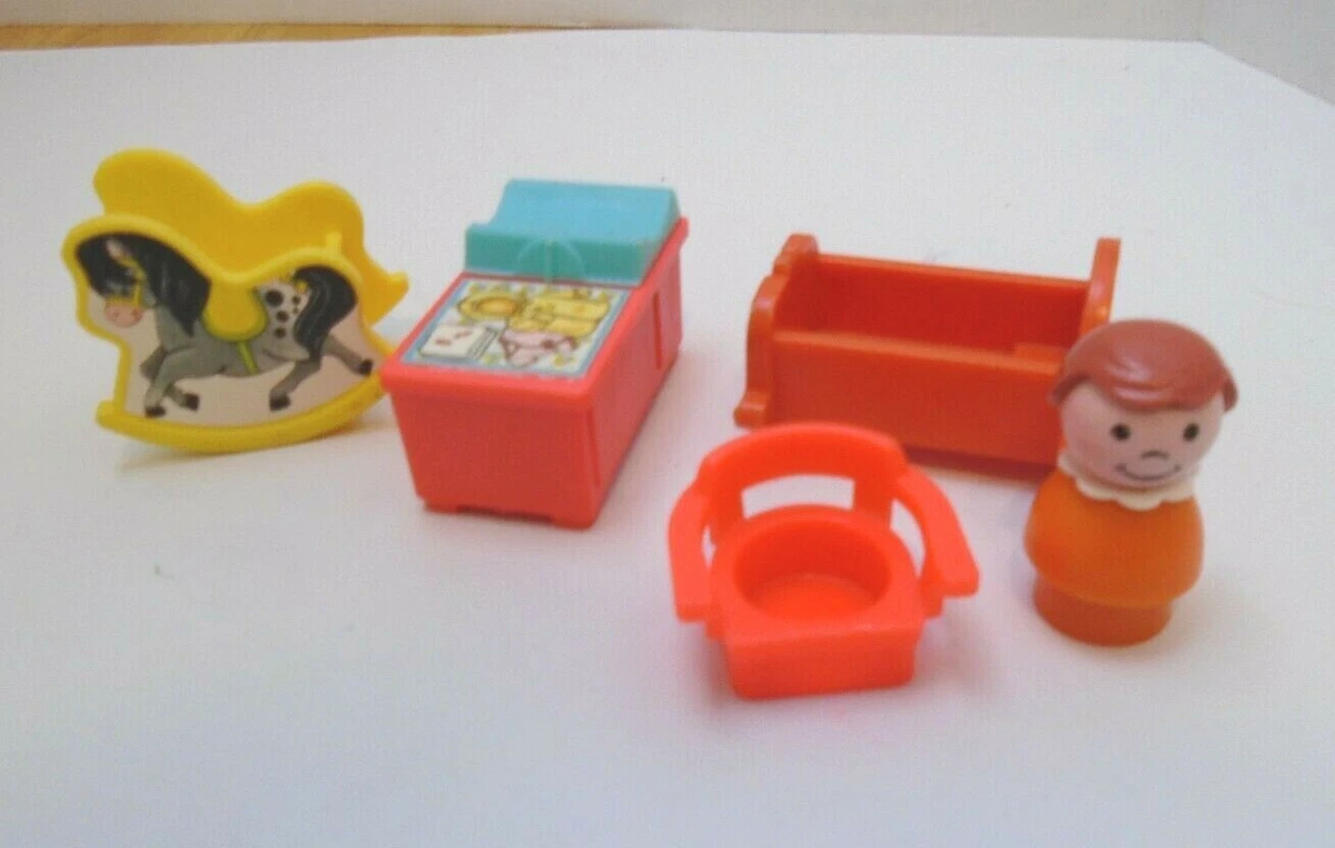 Vintage Fisher Price Little People Baby Nursery Furniture Set