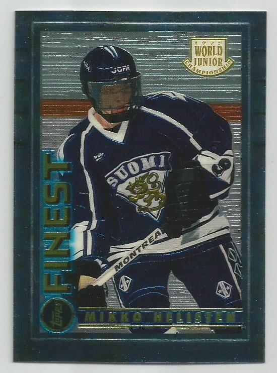 MIKKO HELISTEN 1994-95 TOPPS FINEST FINLAND WJC ROOKIE CARD NM-MT+