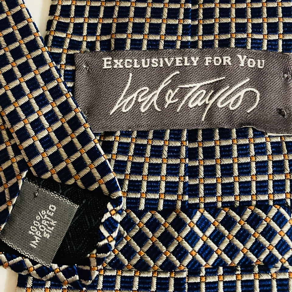 Lord & Taylor шелковые галстуки красный с серебряными звездами синий w/квадраты 60 «L x 3,5» W лот из 2 - Изображение 3 из 4