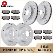Fit for Toyota Rav4 Lexus HS250H Front and Rear Brake Rotors Pads Drilled Brakes
