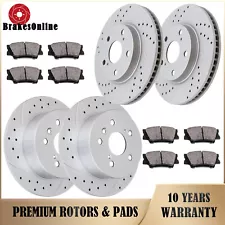Fit for Toyota Rav4 Lexus HS250H Front and Rear Brake Rotors Pads Drilled Brakes