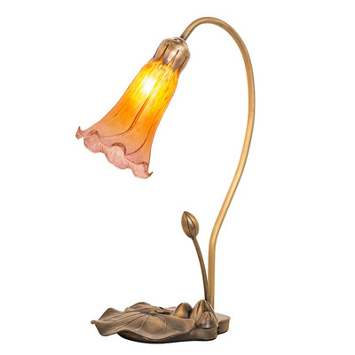 Meyda Lighting 16'' High Amber/Purple Tiffany Pond Lily Accent Lamp - 251564