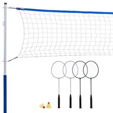 Badminton Set Portable Net 4 Racquets Adult Kids Backyard Franklin Sports Game