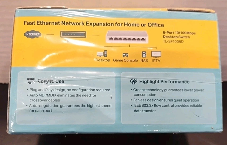 TP-LINK 8 Port Fast Ethernet 10/100Mbps Network Desktop Switch - TL-SF1008D - Image 2 of 4