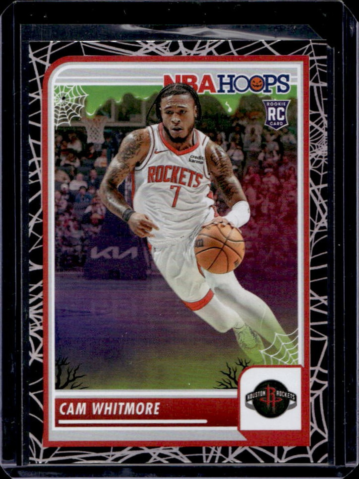 2023-24 Panini Hoops Haunted Cam Whitmore RC Holo Webs Rookie #109 Rockets