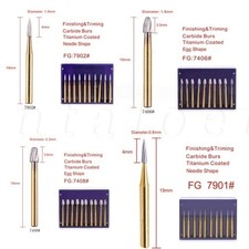 Gold Dental Burs Trimming  Finishing Tungsten Carbide FG 7901/7902/7406/7408 US