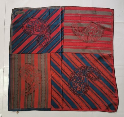Lanvin Seidentuch. Vtg Designer silk scarf. Crepe de Chine 100% Seide. 78cm*78cm
