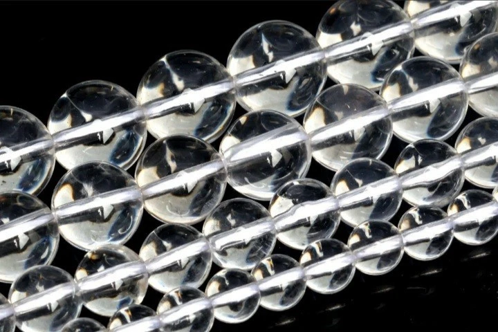 Natural Clear Crystal Quartz Gemstone Grade AAA Round 4, 6, 8, 10mm Loose Beads - Image 3 of 4