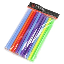 Chef Craft 25pc Large Diameter Plastic 9" Jumbo Straws Pack - Assorted Colors