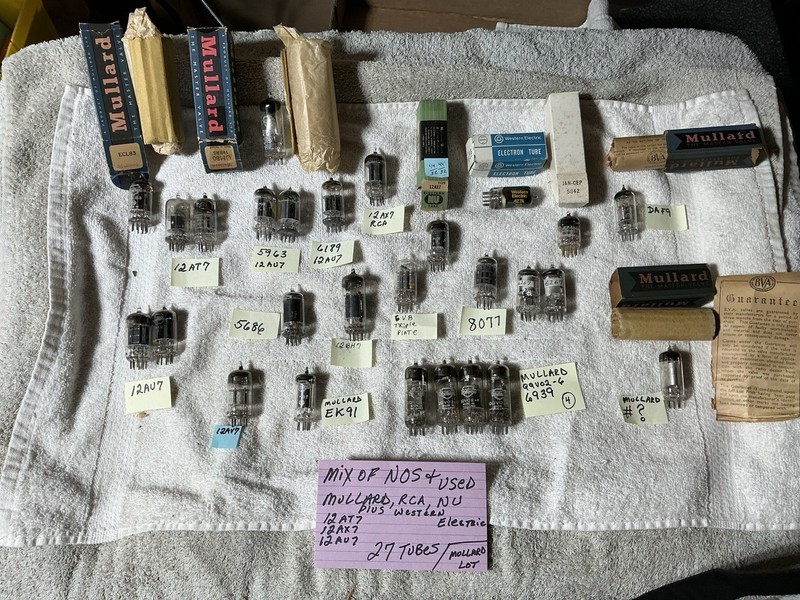 27 TUBES Mullard 12AX7 12AU7 6267 DAF9 6939 EK91 ECL83 UM80 5963 12AT7 5842 ++++