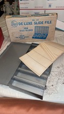 Slide File Metal Case Box Logan Deluxe No.110 Vintage Hold 150 glass 300 paper