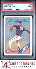 1988 TOPPS #361 GREG MADDUX CUBS HOF PSA 9