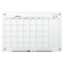 Quartet Gc4836f Calendar Planning Board, Glass, 36 In, 48 In, No Frame Frame,