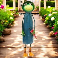 Tall Metal Blue Soggy Froggy (46cm x 18cm x 14cm) – Quirky Handcrafted Frog