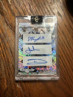 2023 LEAF TREVON DIGGS AUTO 3/5 JALEN CROPPER DEUCE VAUGHN TRI GRAPHICS SILVER