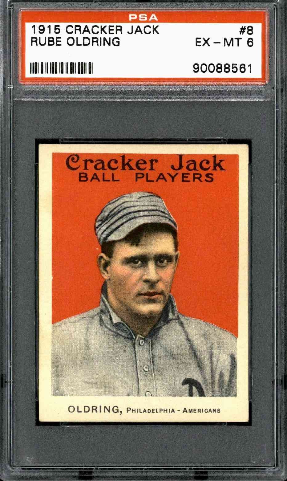 1915 Cracker Jack #8 Rube Oldring - PSA 6