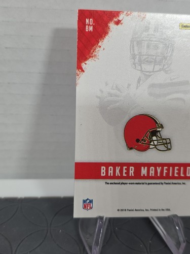 Baker Mayfield 2018 Panini The National Jersey Rookie #BM /100 Worn - Picture 8 of 12