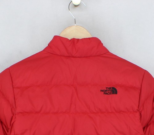 North Face 550 Down Puffer Jacket Boys Size M Red Full Zip - Picture 10 of 14