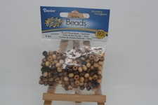 Darice Earthtone Wooden Beads for Crafts Assorted Sizes 190 Pieces