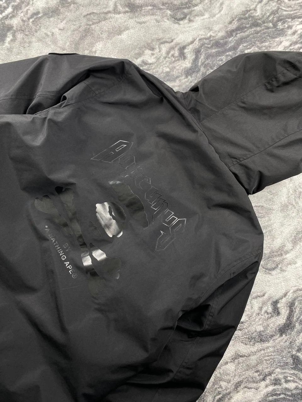 AAPE By A Bathing Ape Hooded Down Jacket Parka Men Size S Black  image 20