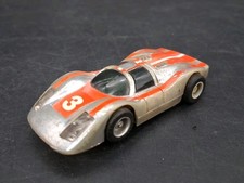 Vintage 1970  s Tyco Porsche Slot Car 3 Silver Orange Does Not Run