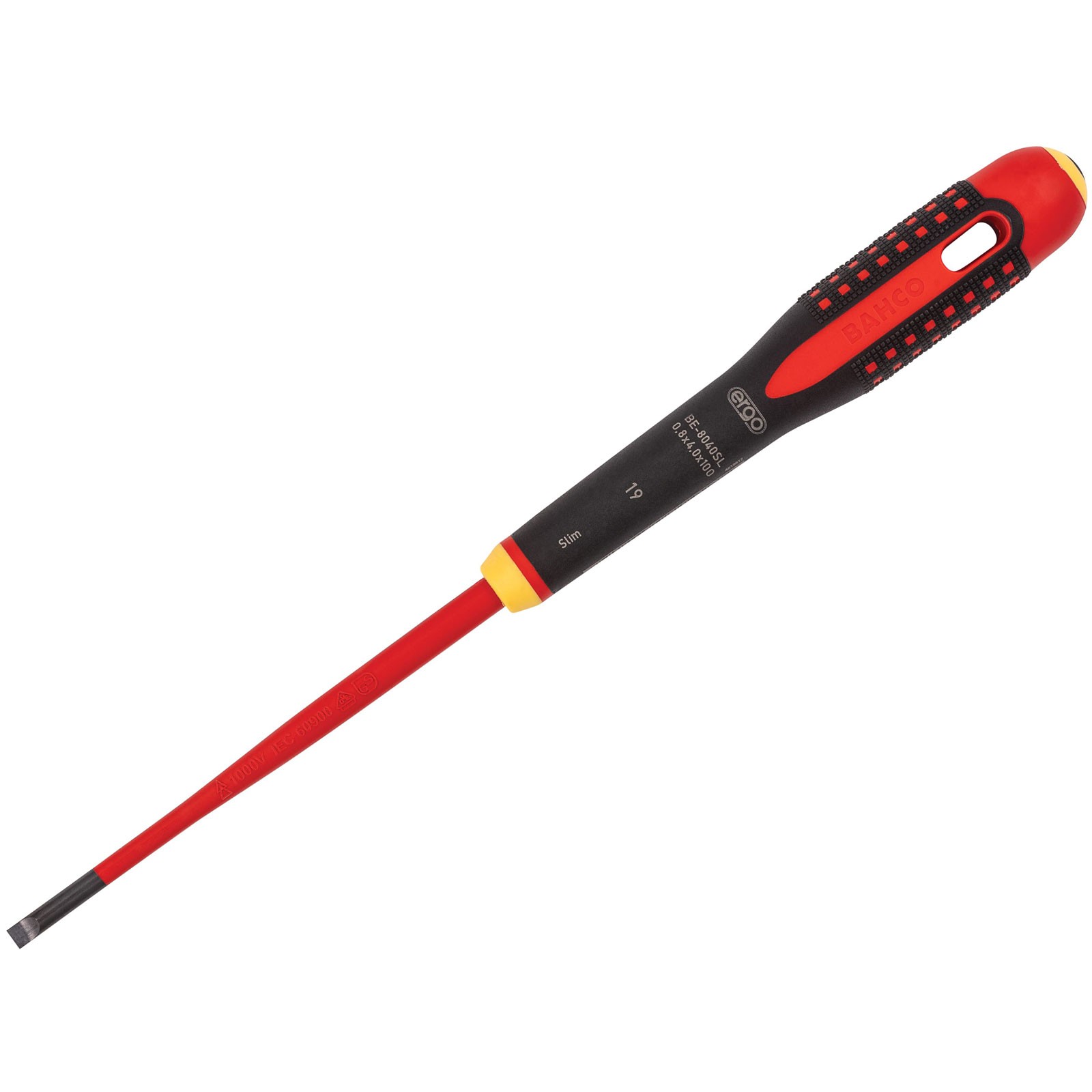 Bahco Ergo Slim Vde Insulated Slotted Screwdriver 4.0 X 100Mm Be-8040Sl - Image 2