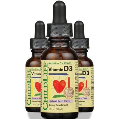 Childlife Essentials Vitamin D3 Drops Natural Berry Flavor 3 Pack