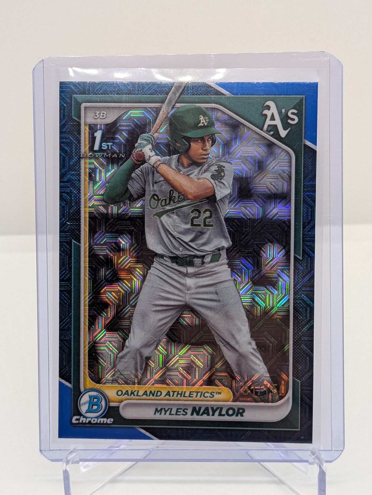 2024 Bowman #BCP-136 Myles Naylor Chrome Prospects Mojo Blue Refractors #/150