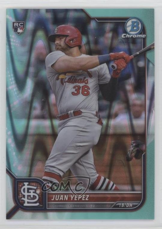 2022 Bowman Chrome Aqua RayWave Refractor 168/199 Juan Yepez #26 16mf